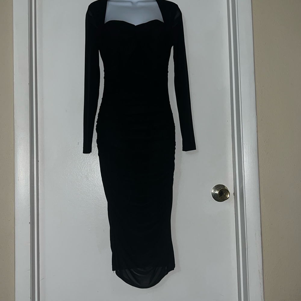Mesh Bodycon Midi Dress